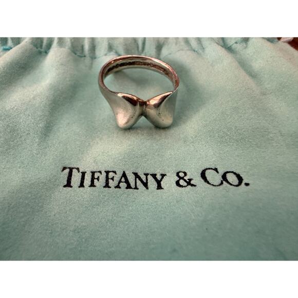 TIFFANY & CO ELSA PERETTI RARE Curvy Wave Abstract 925 STERLING Ring Sz 6 - Picture 1 of 7